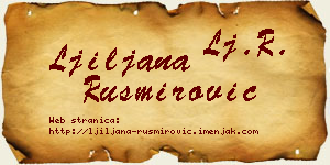 Ljiljana Rusmirović vizit kartica